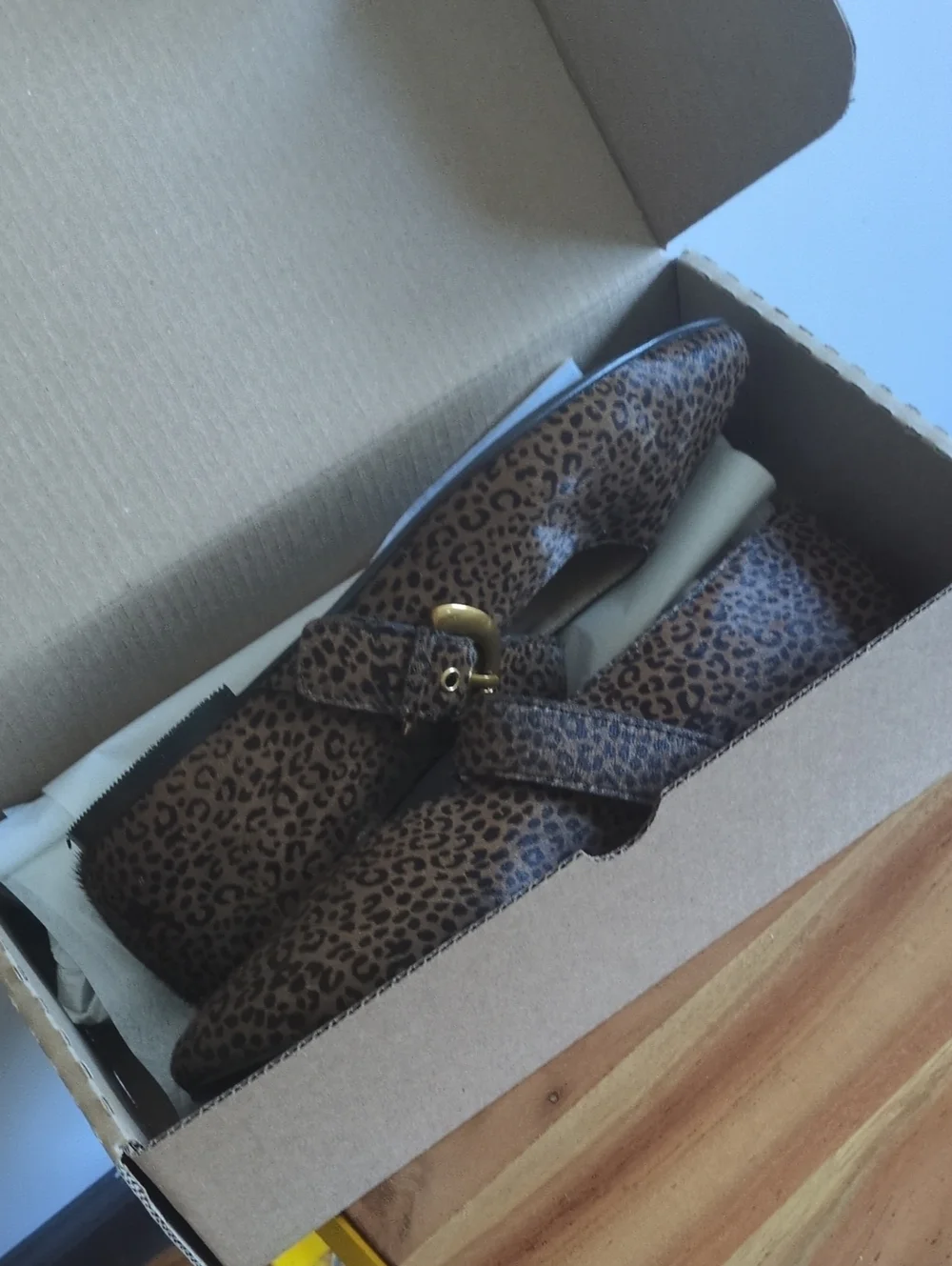 Boden Leopard Print Mary Jane Flats Sz 8